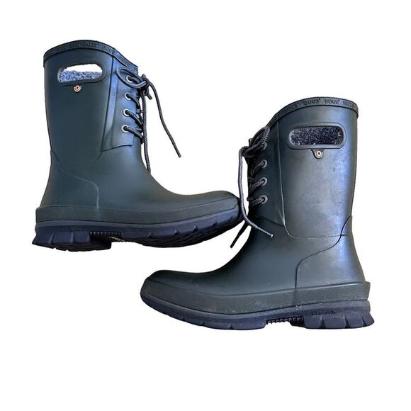 BOGS ~Women’s Amanda rubber boot with faux fur lining~ Forest Green ~ size 6 - Picture 5 of 12